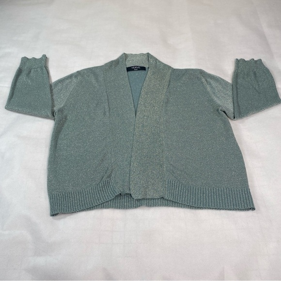 Verve Shiny Green Cropped Sweater Size S - Picture 1 of 6